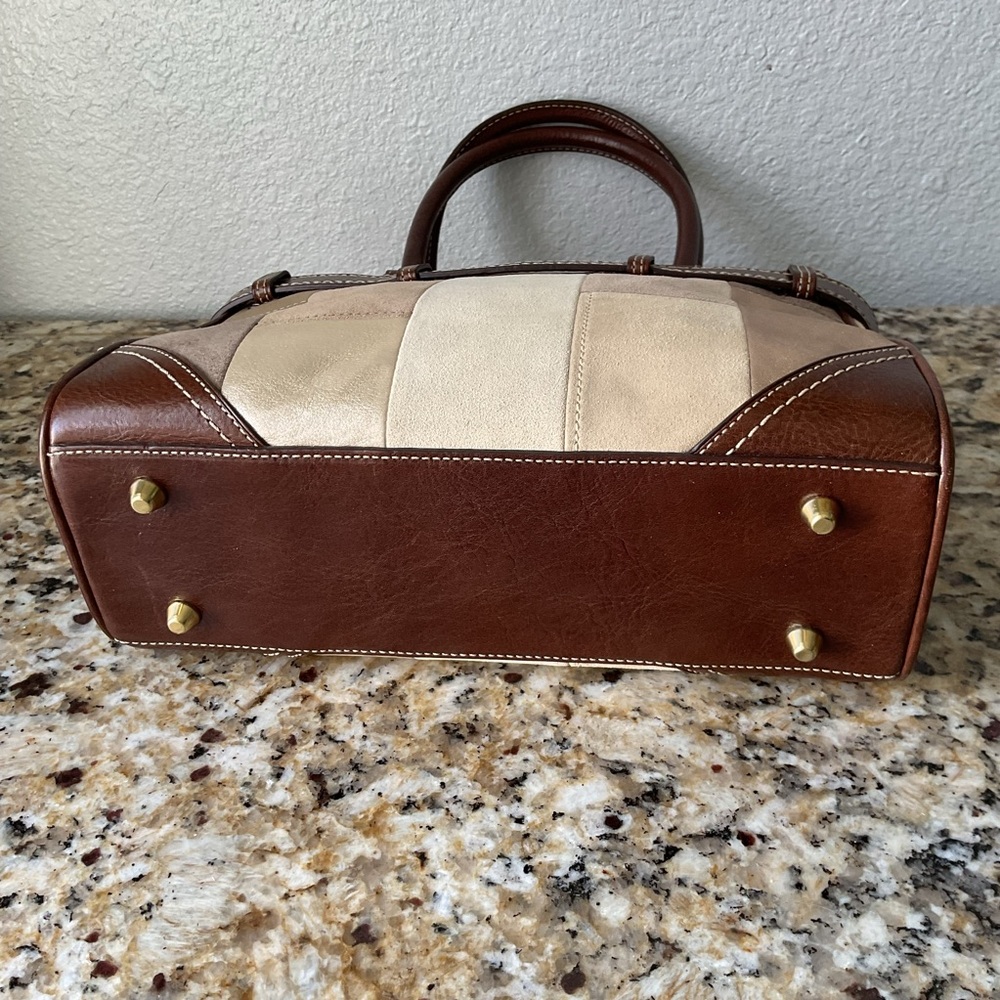 Coach Hampton Leather and Suede Patchwork Satchel - image 7